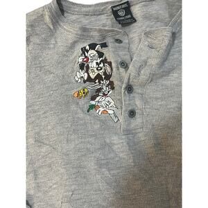 Vintage 90s Looney Tunes Embroidered Henley Thermal - Warner Bros Studio Store